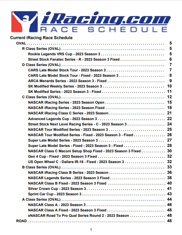 2023 シーズン 3 オフィシャルシリーズスケジュール iRJA iRacing日本語情報サイト